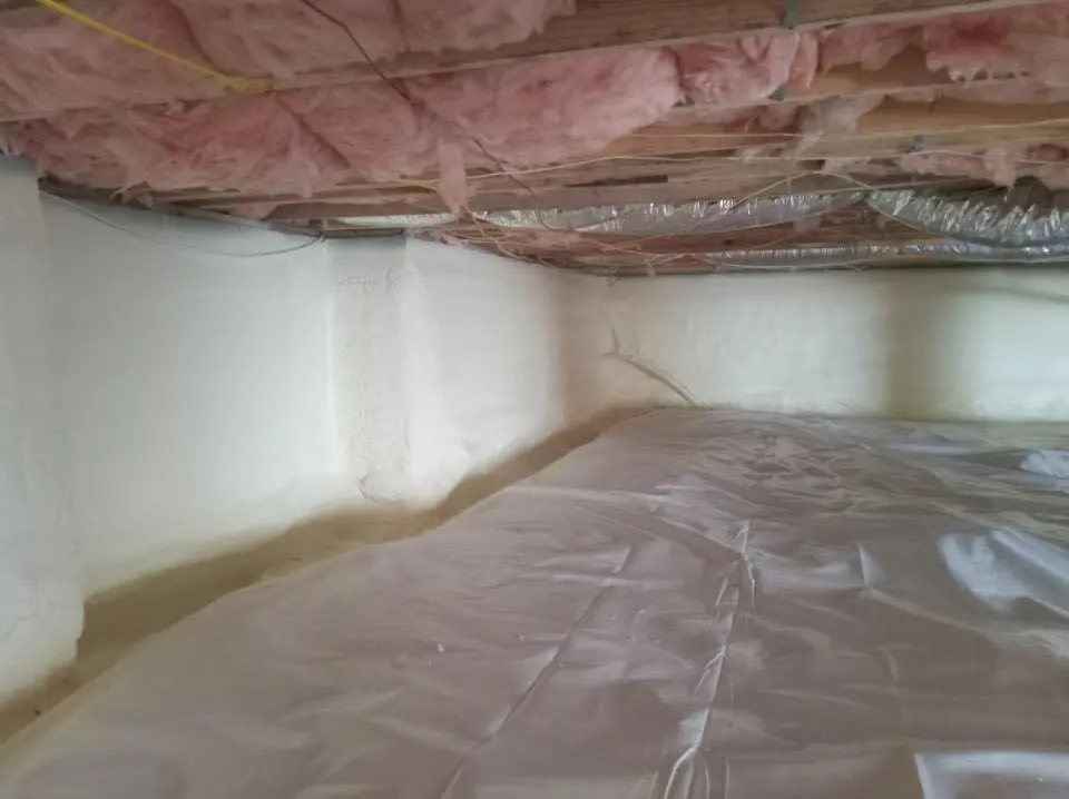 Crawl space encapsulation with closed-cell spray foam for Roof Maintenance in Harwich